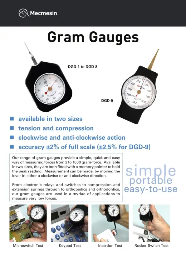 Gram Force Gauge Brochure